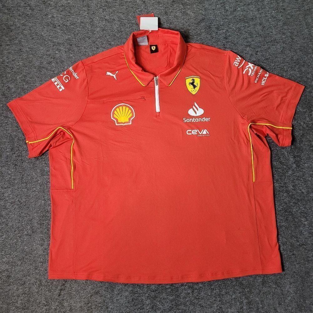 Ferrari F1 2024 Puma Pro Team Issue Men's Size 3XL Short Sleeve Polo Shirt Rare